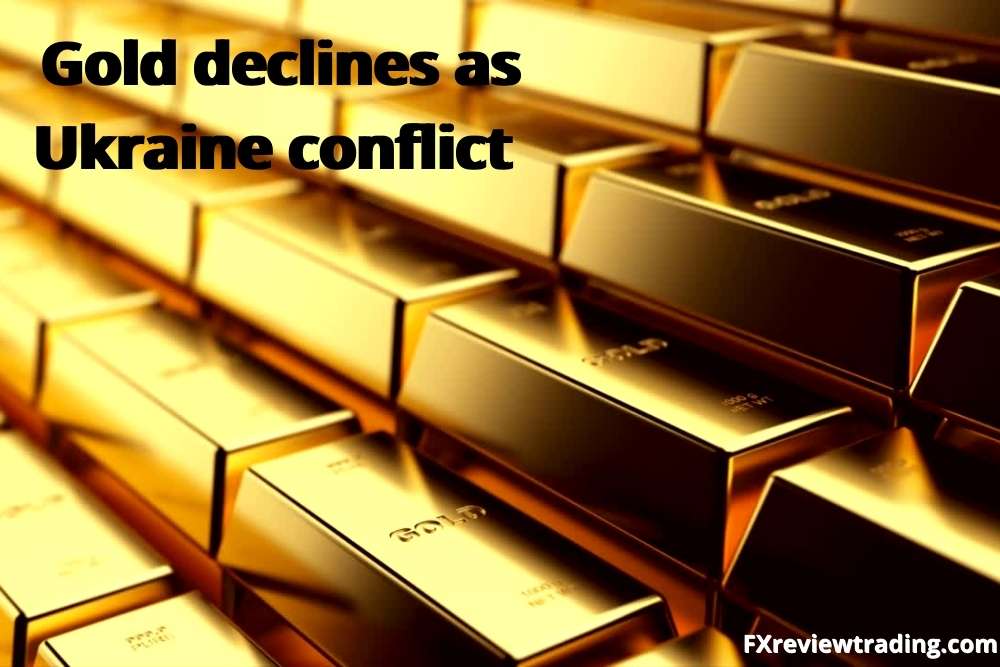 Gold declines as Ukraine conflict continue