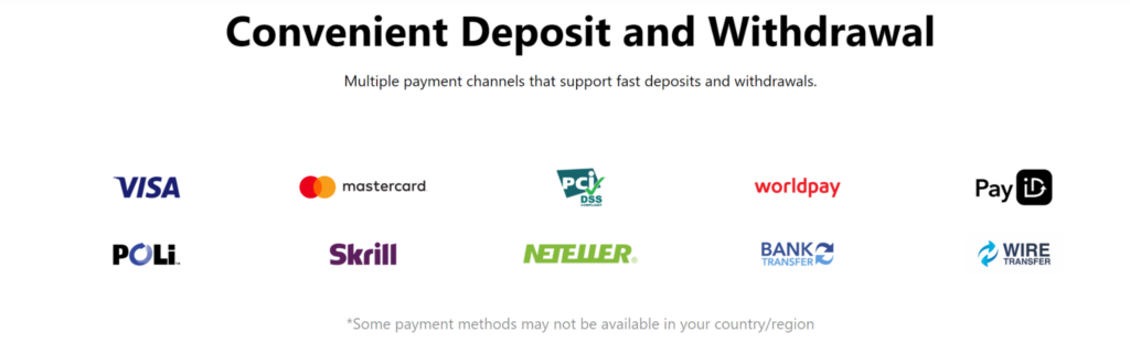 convenient deposit and withdrawal